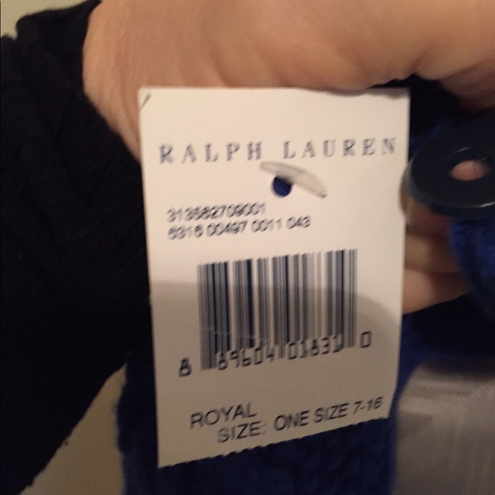 Ralph Lauren NWT fingerless gloves royal blue - Picture 2 of 6
